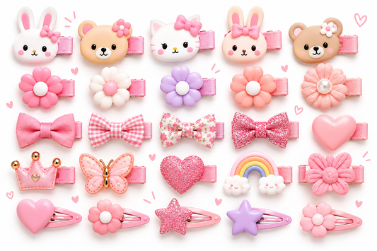 Melbees Cute Animal Character Hair Clips for Girls – Set of 26 PCS