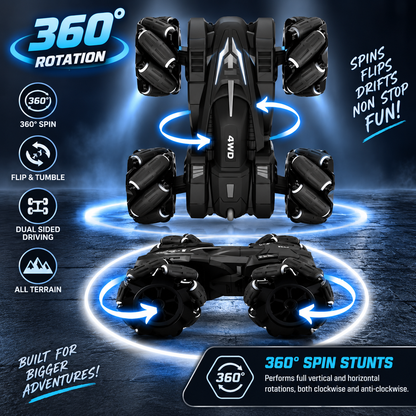 RC Stunt Car 4WD for Kids | 360° Drift & Flip | Rechargeable | Made in India