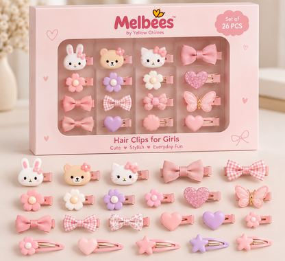 Melbees Cute Animal Character Hair Clips for Girls – Set of 26 PCS