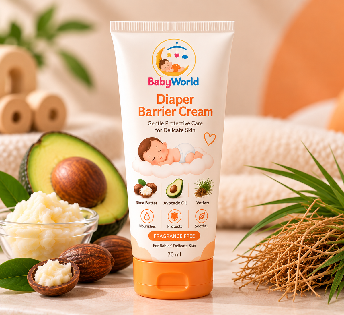BabyWorld Diaper Barrier Cream 70 ml tube and box