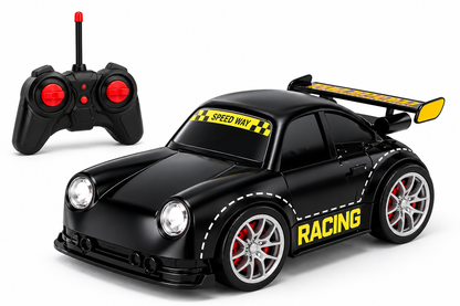 Black remote control car, controller and 3-in-1 toy packaging