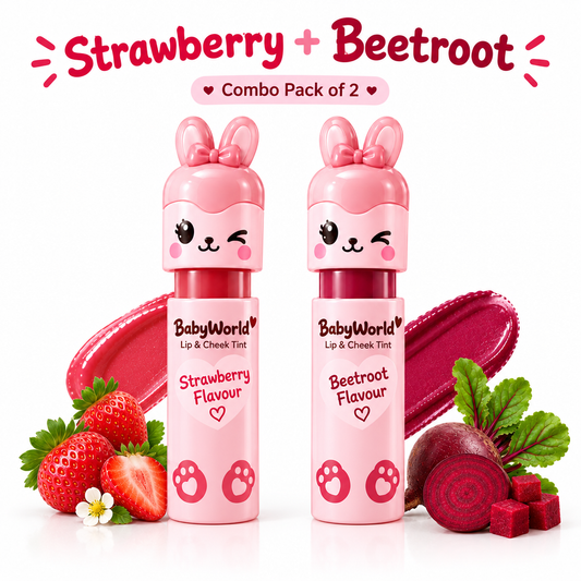 BabyWorld Strawberry and Beetroot Lip & Cheek Tint combo pack of two